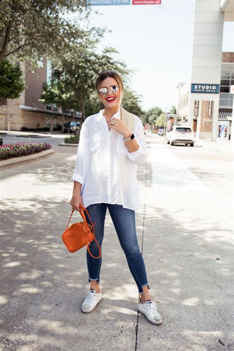 street style oversized button down shirt outfit